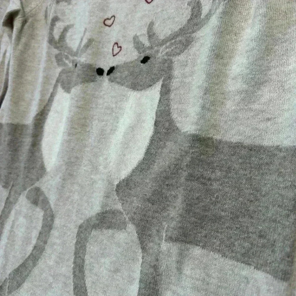 LOFT Gray Reindeer Christmas Sweater Size XXS - Picture 4 of 4